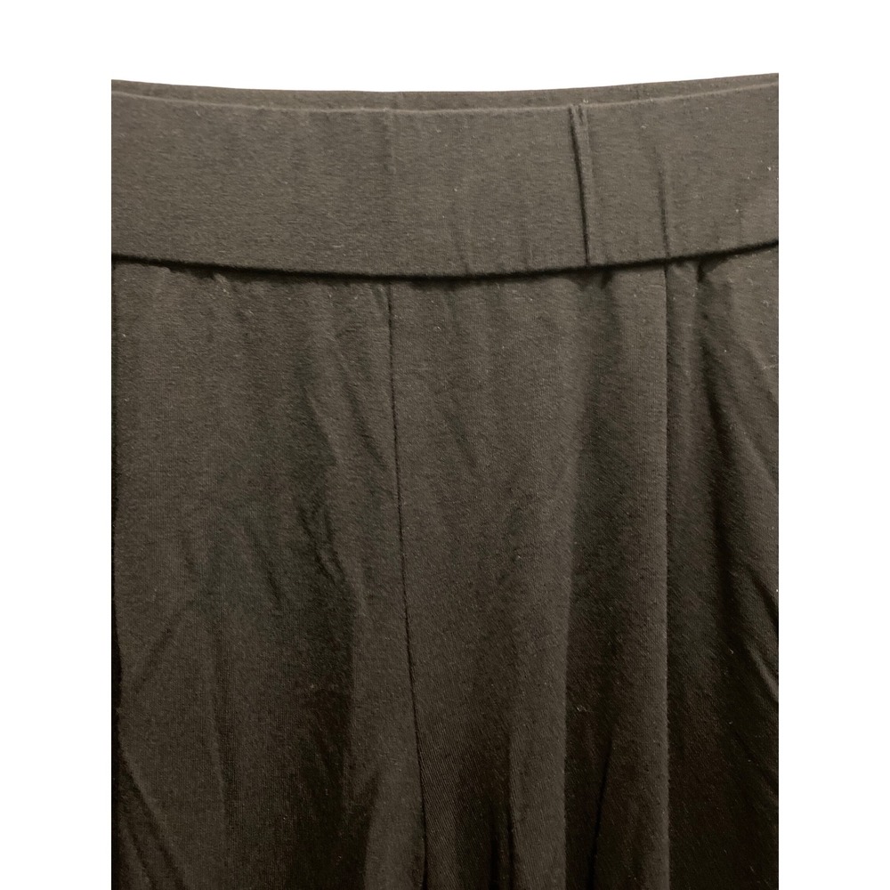 Eileen Fisher Black Viscose Lycra Wide Leg Cropped Pants Culottes Medium M - Picture 2 of 6